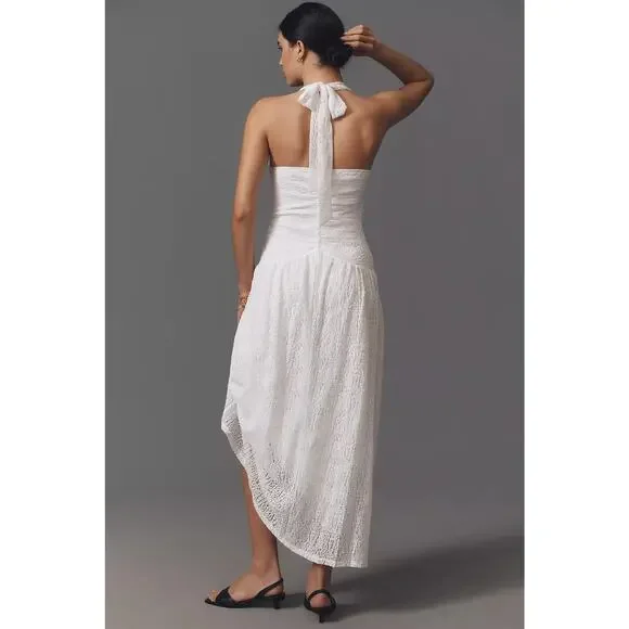 NWT Anthropologie Flat White Plunge Slim Maxi Dress $168 PLUS 1X White - Picture 3 of 8